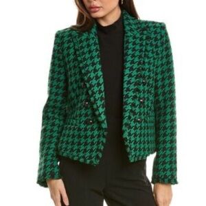 l’agence brooke fringe blazer Green black size 2